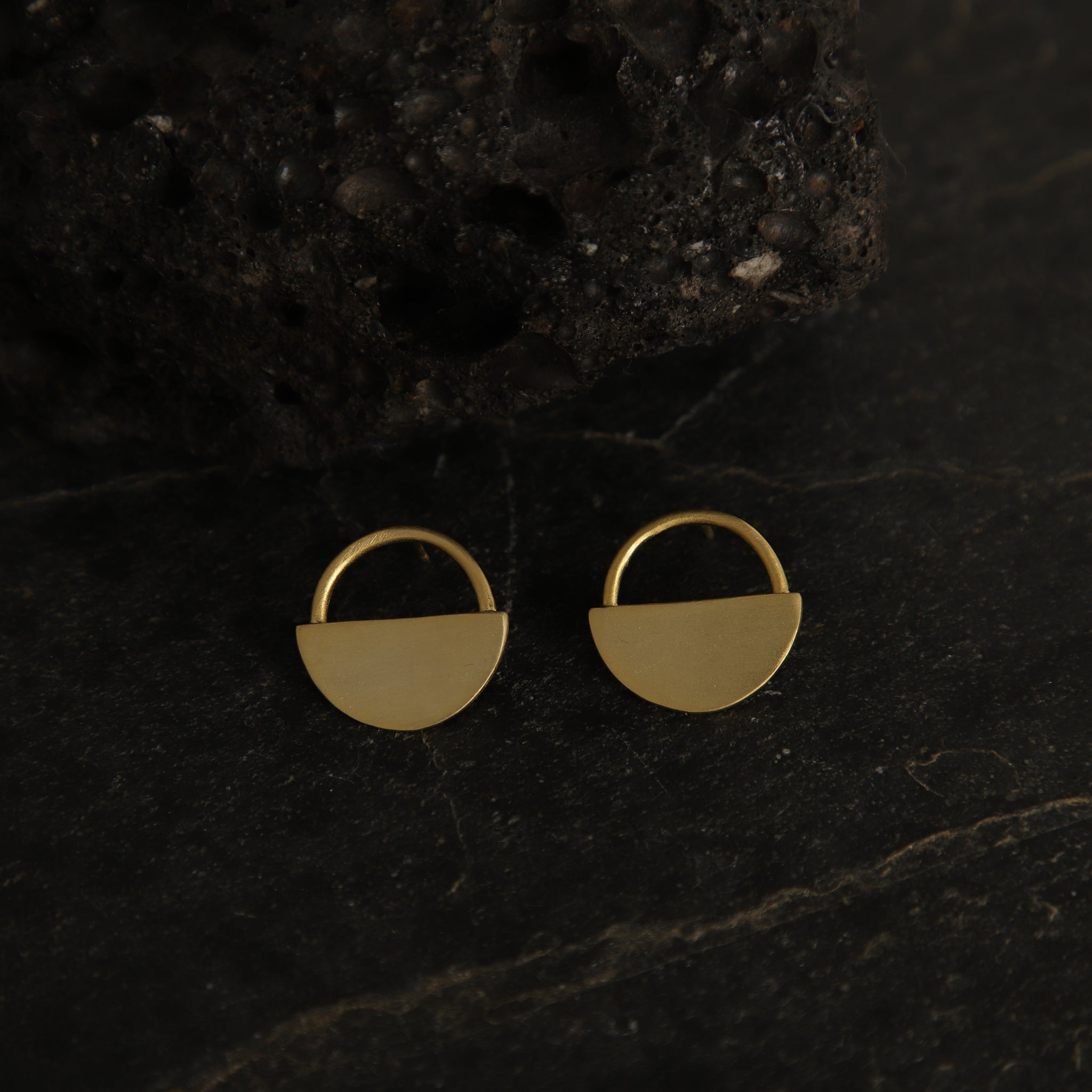 jewelry - berserk - Gold Plated Half Moon studs