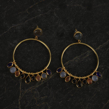 jewelry - berserk - Gold Plated Multistone Hoops