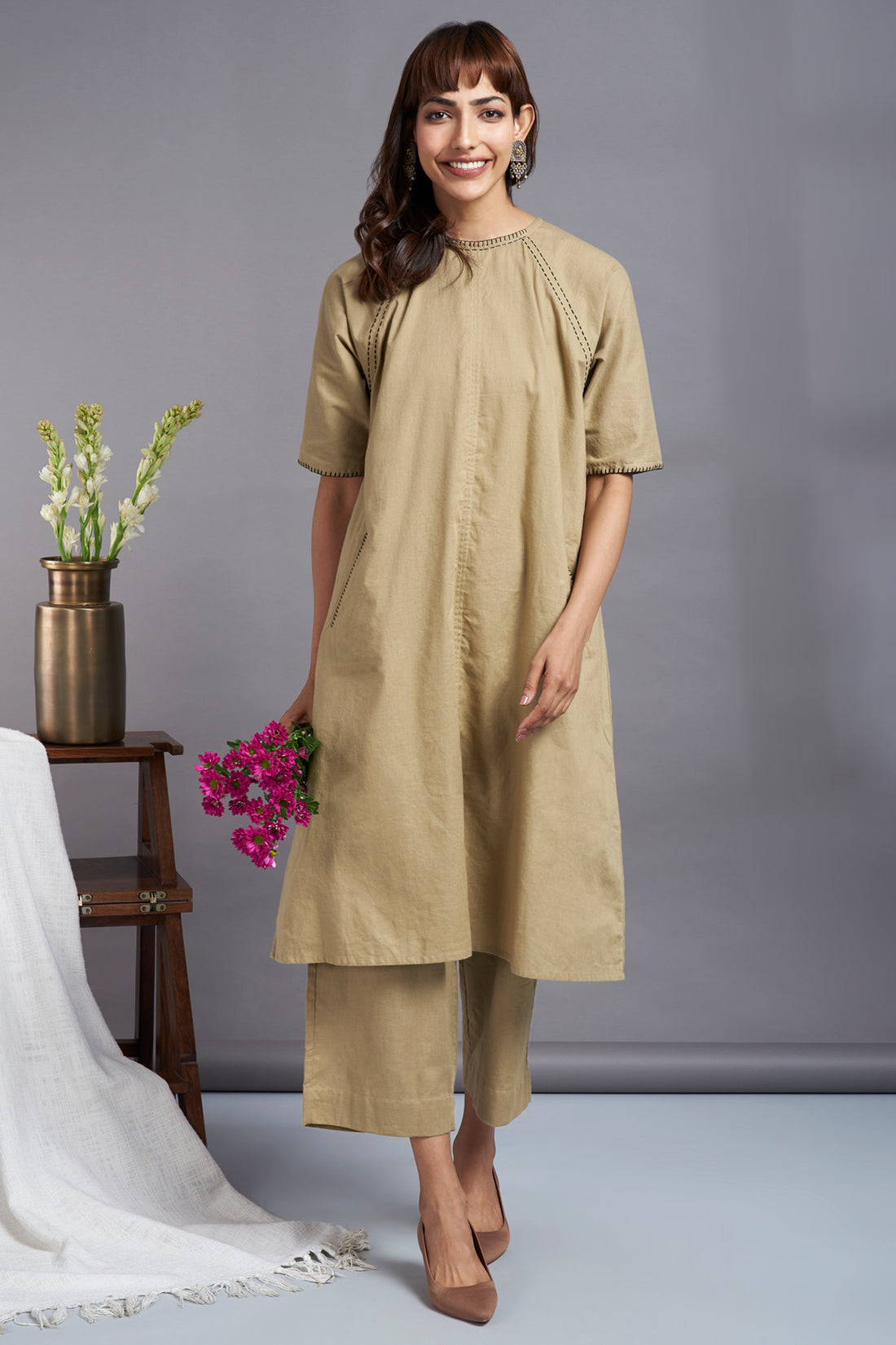 drop shoulder modern tunic with pockets