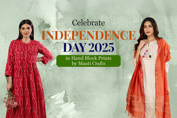 Hand Block Prints Dress for Independence Day