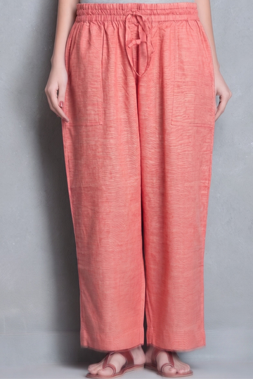Comfort fit pants - Peach Red Cotton Pants