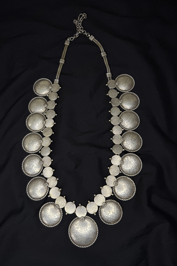 Royal Coin Oxidised Necklace