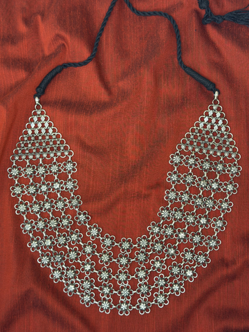 Floral Cascade Oxidised Necklace