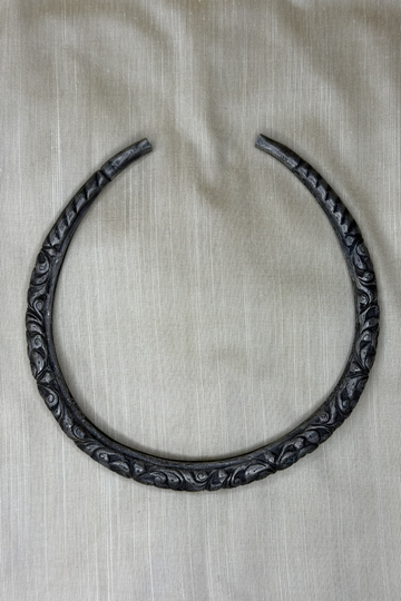 Oxidised Metal Engraved Hasli Neckpiece
