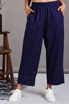comfort fit cotton pants - purple bloom
