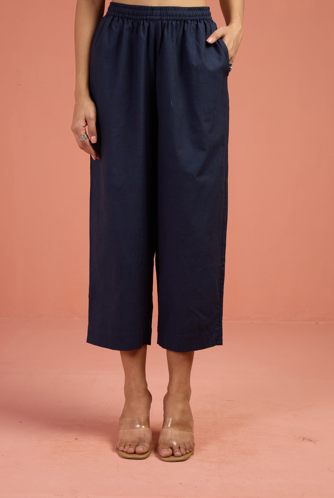 Comfort fit pants - Dark Indigo Cotton
