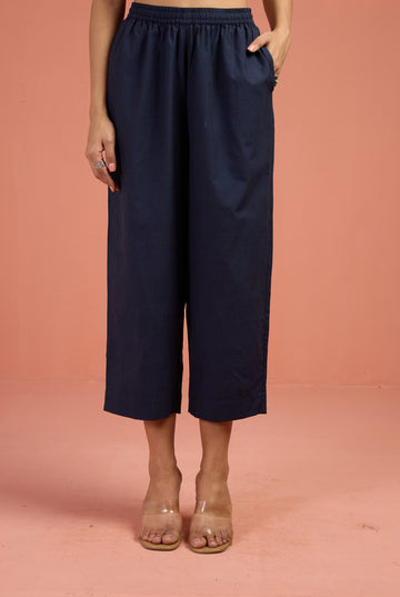 Comfort fit pants - Dark Indigo Cotton