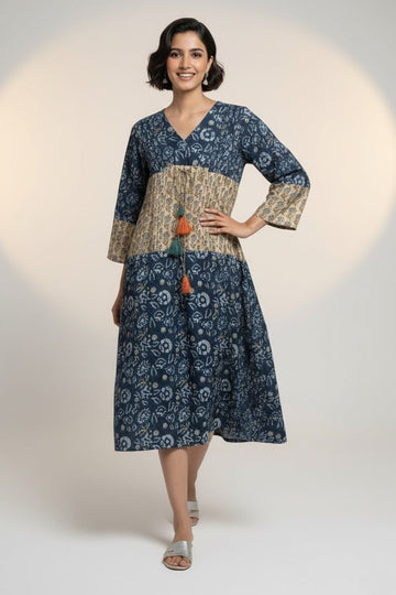 kimono kaftan dress - ocean dance & sunflower meadows