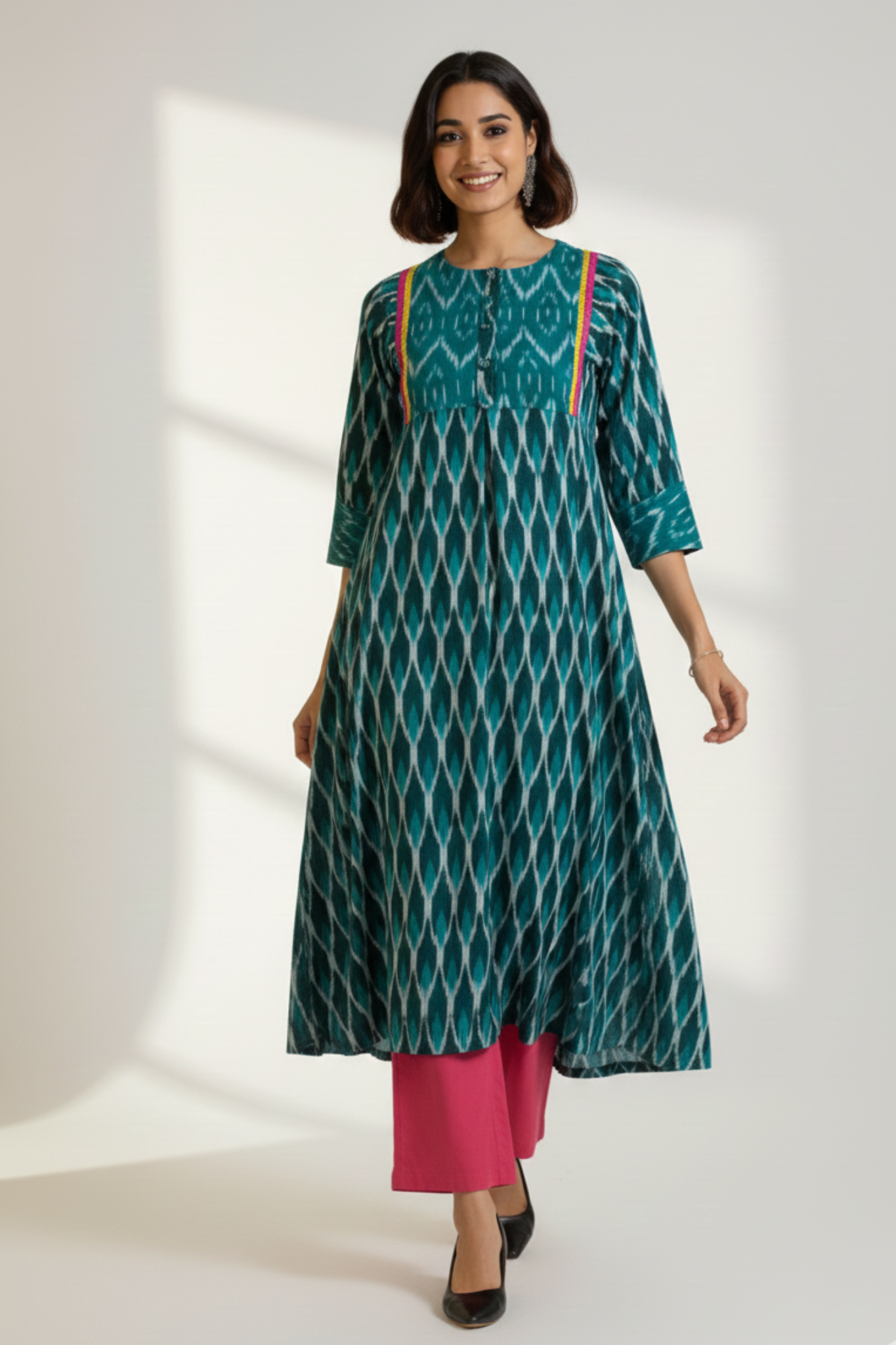 Verdant Roselight A-Line Kalidar Kurta