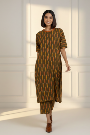 Co-ord set Cinder Glow drop shoulder tunic & pants (Set of 2)