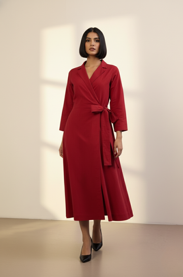 Scarlet Charm South Cotton Trench Belt Dress