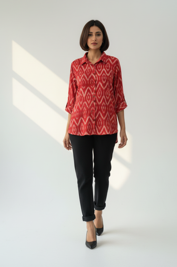 Ruby Ikat Everyday Cotton Shirt