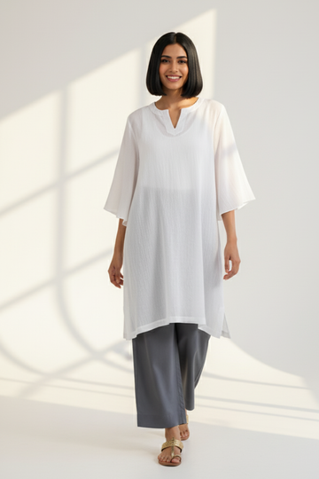 Moonlit Frost Essential Zen Tunic Kurta