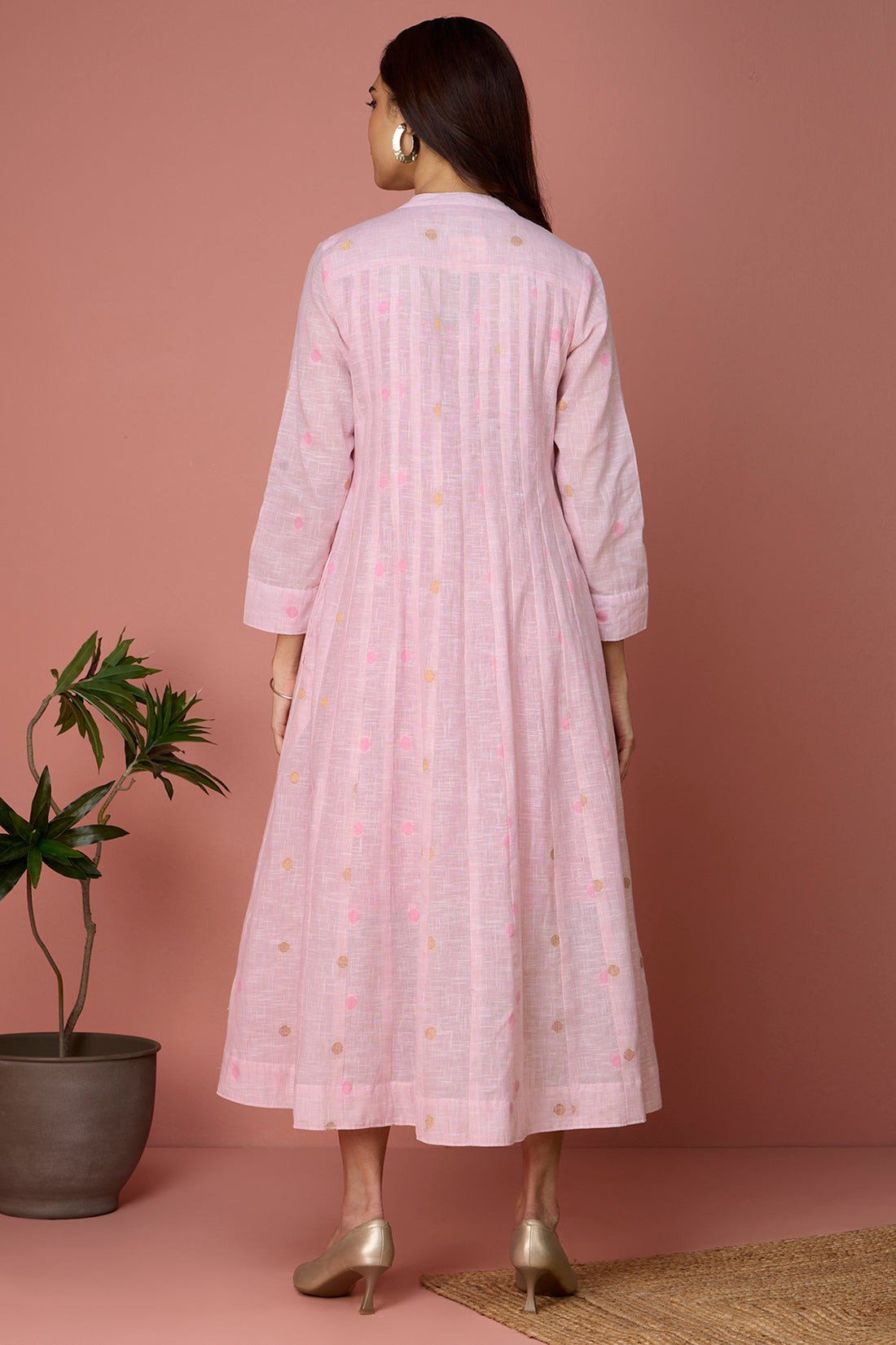 infinity pintuck dress - Rose Quartz & Gold Reverie