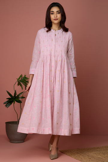 infinity pintuck dress - Rose Quartz & Gold Reverie