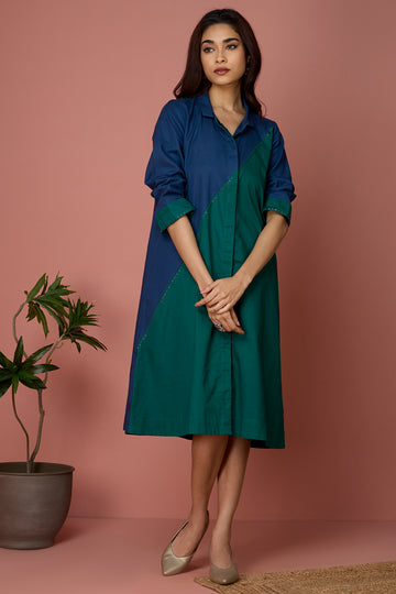 cross shirt dress - Indigo & Emerald