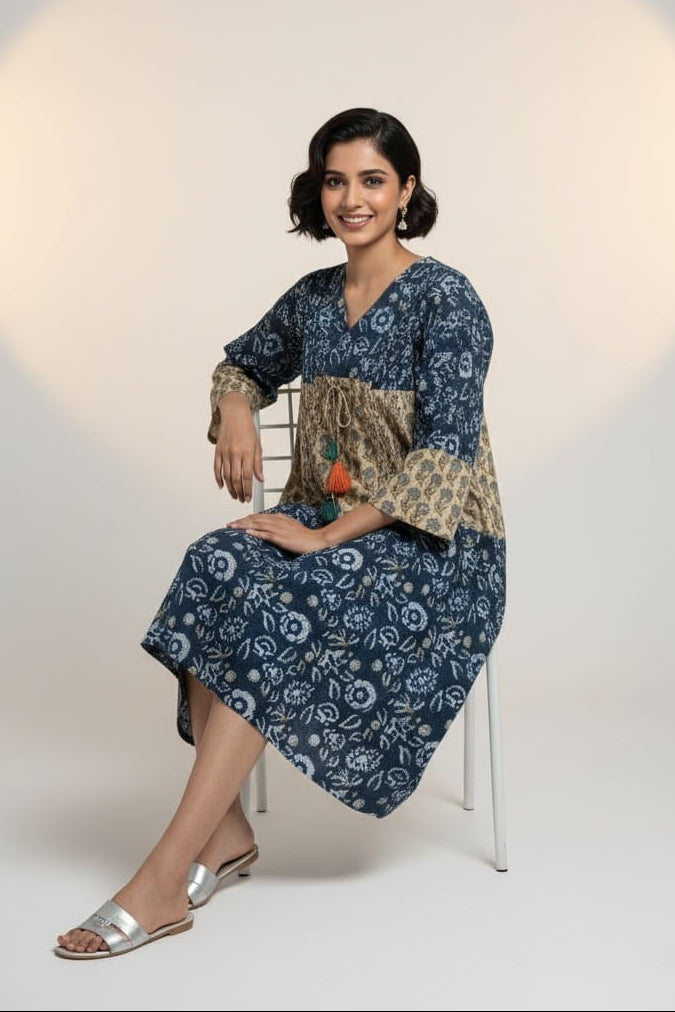 kimono kaftan dress - ocean dance & sunflower meadows