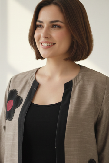 Dusky Gold Luxe Silk Slub Short Jacket