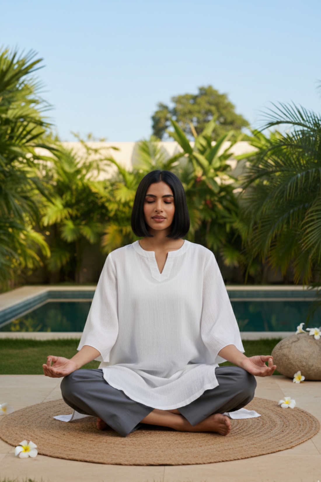 Moonlit Frost Essential Zen Tunic Kurta