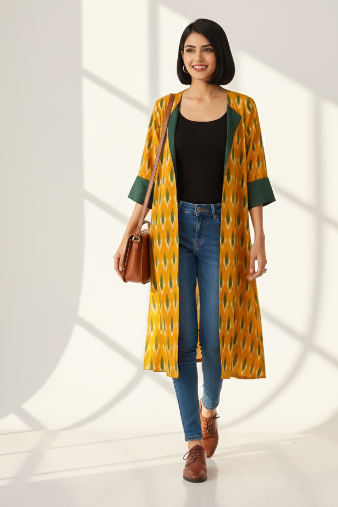 Emerald Silk Sunlit Reversible Choga (only jacket)