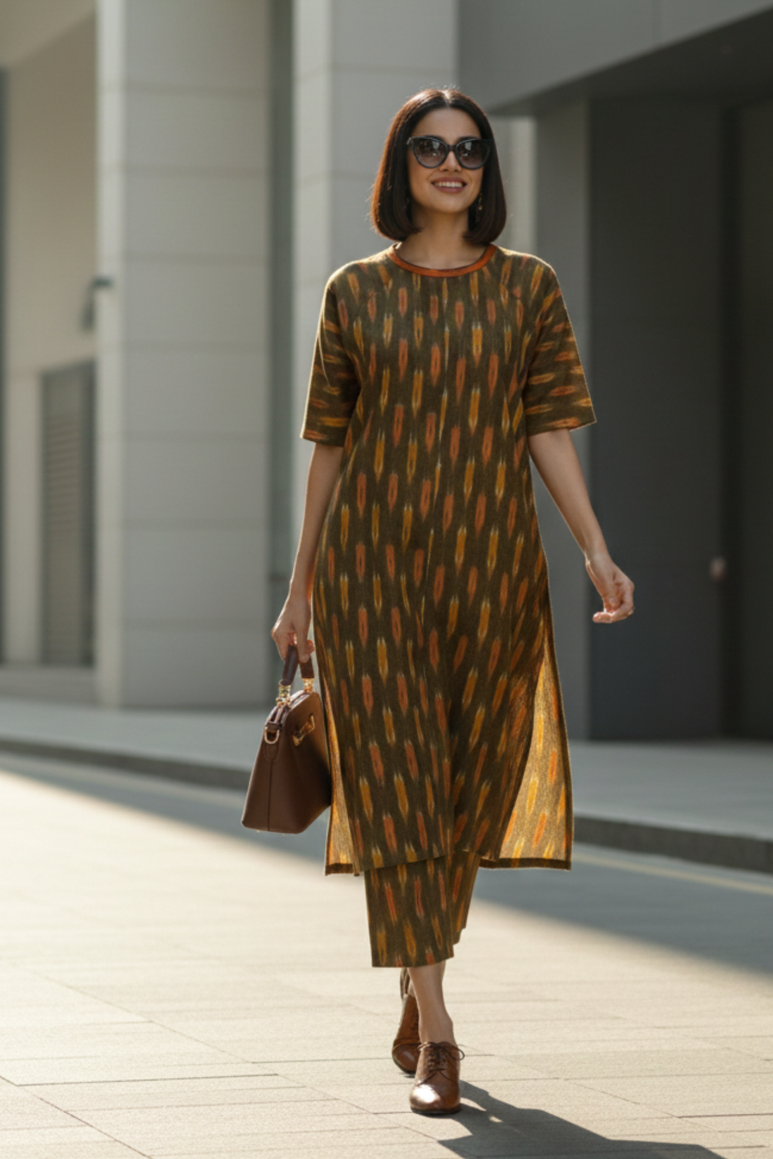 Co-ord set Cinder Glow drop shoulder tunic & pants (Set of 2)