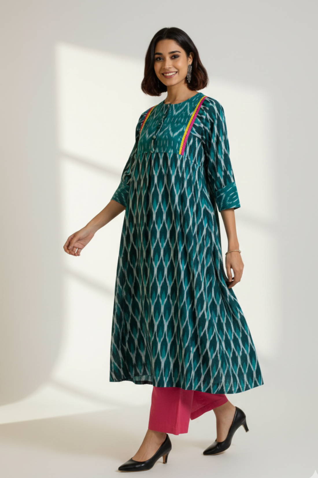 Verdant Roselight A-Line Kalidar Kurta