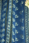 ajrakh modal silk sarees - gilded indigo & vintage bouquet
