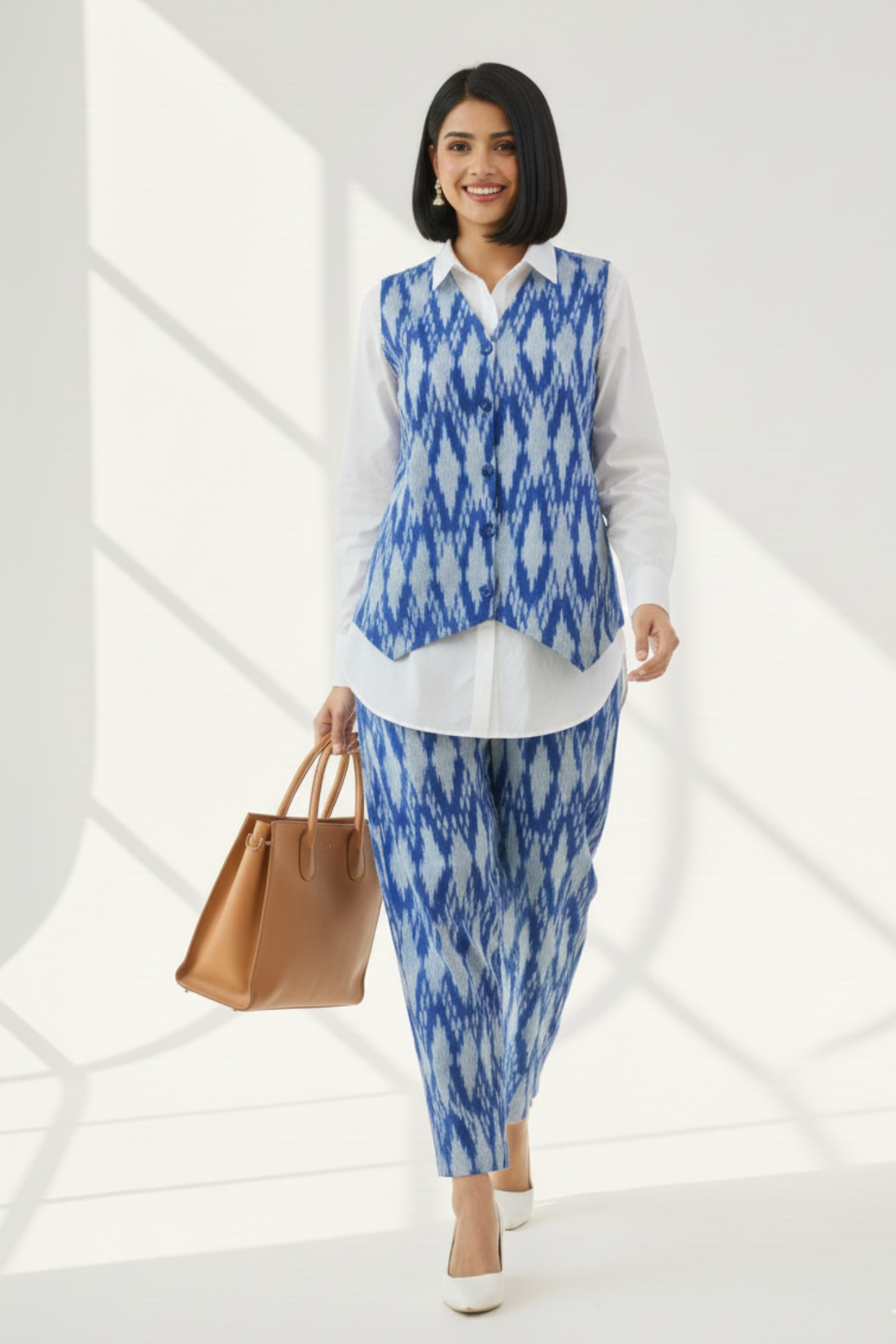 Oceanic Dreamscapes Button Down Waistcoat Co-ord 2-piece Set