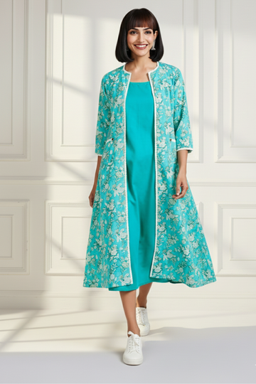 ensemble - jacket + dress - botanical tint & perennial blooms