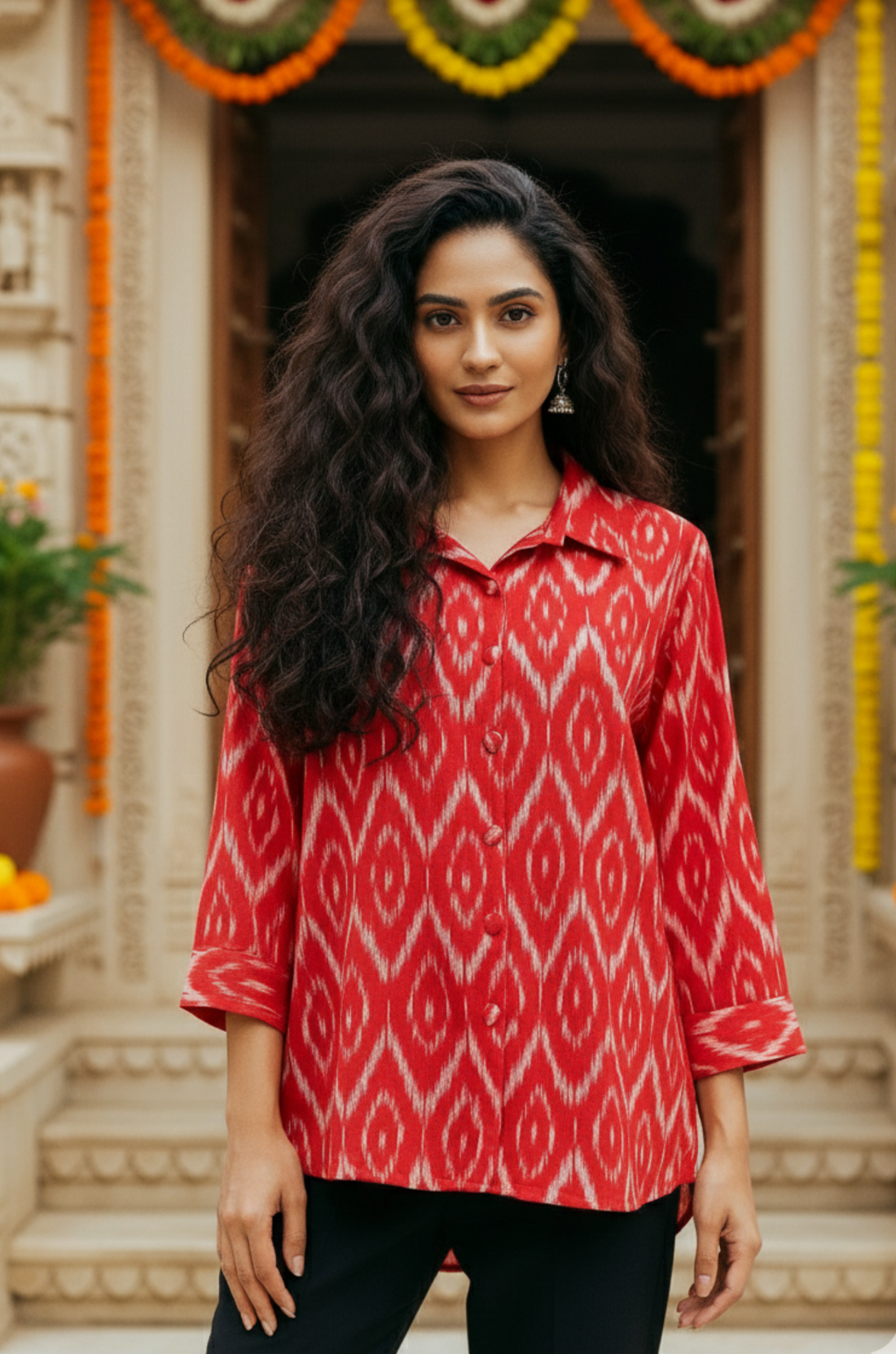 Ruby Ikat Everyday Cotton Shirt