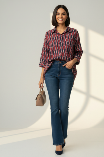 Midnight Everyday Ikat Cotton Shirt