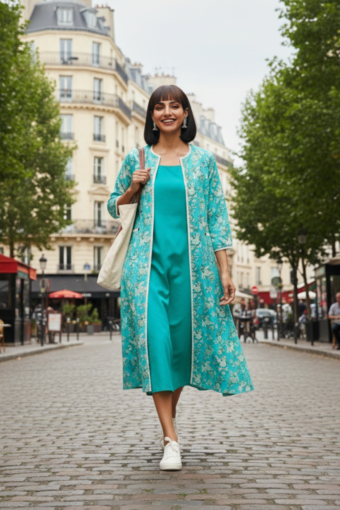 ensemble - jacket + dress - botanical tint & perennial blooms