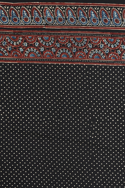 ajrakh modal silk sarees - raven's wing & cosmic charm