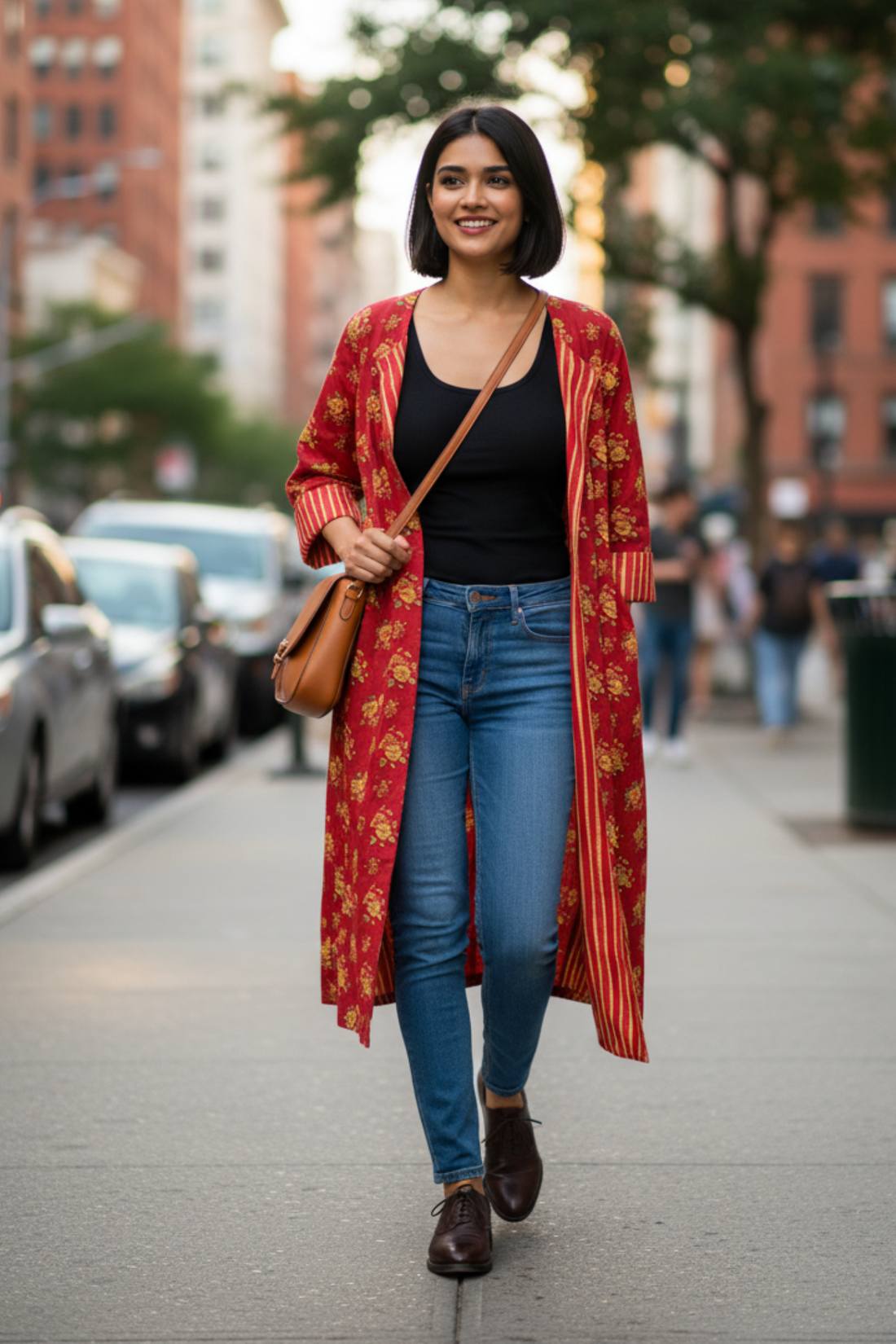 Floral Burst  & Stripes Reversible Choga (only jacket)