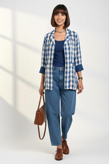 blazer - blue horizon & chessboard chic