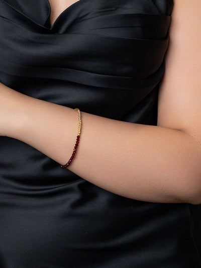 jewelry - berserk - Floral Charm Garnet Bracelet