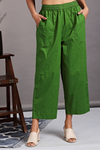 comfort fit cotton pants - olive green