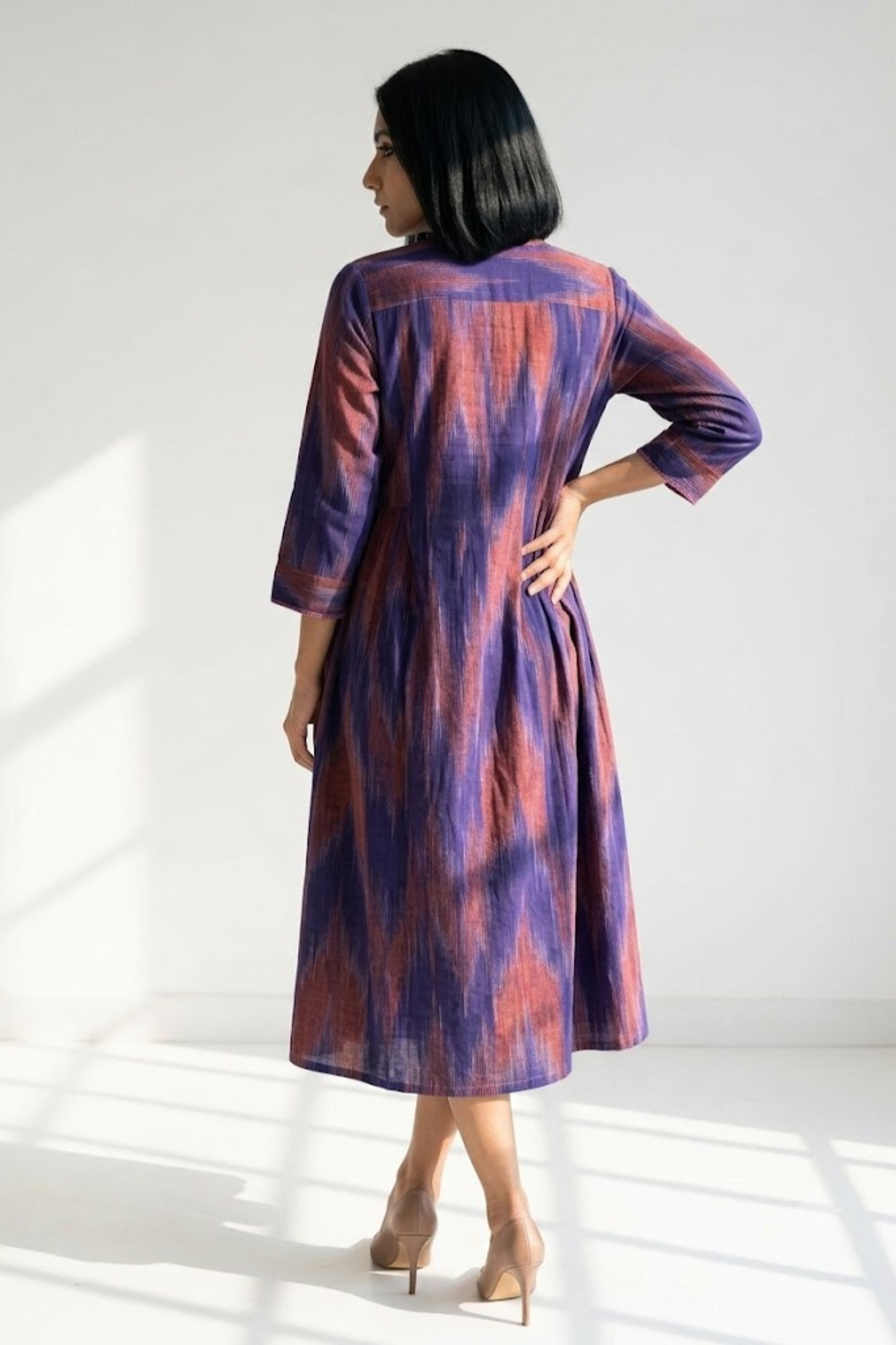 Amethyst_Sunset_Ikat_Cotton_Infinity_Pintuck_Dress