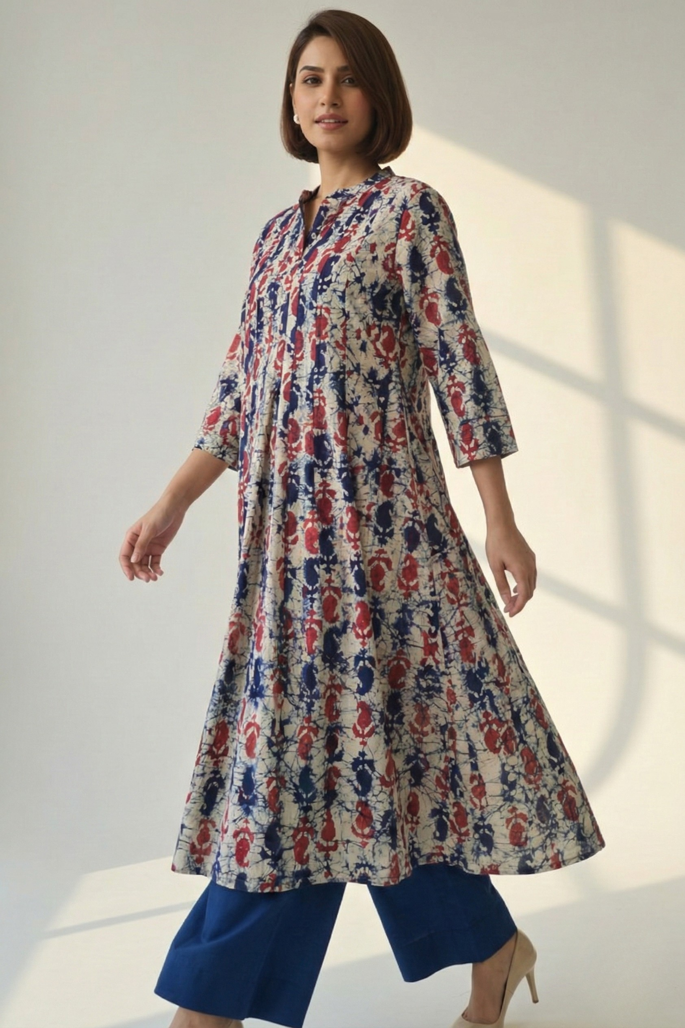 Azure_Ruby_Batik_Stand_Collar_Pintuck_Yoke_Anarkali