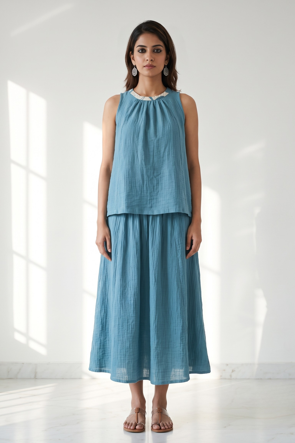 Blue_Crinkled_Bais_Cotton_Skirt
