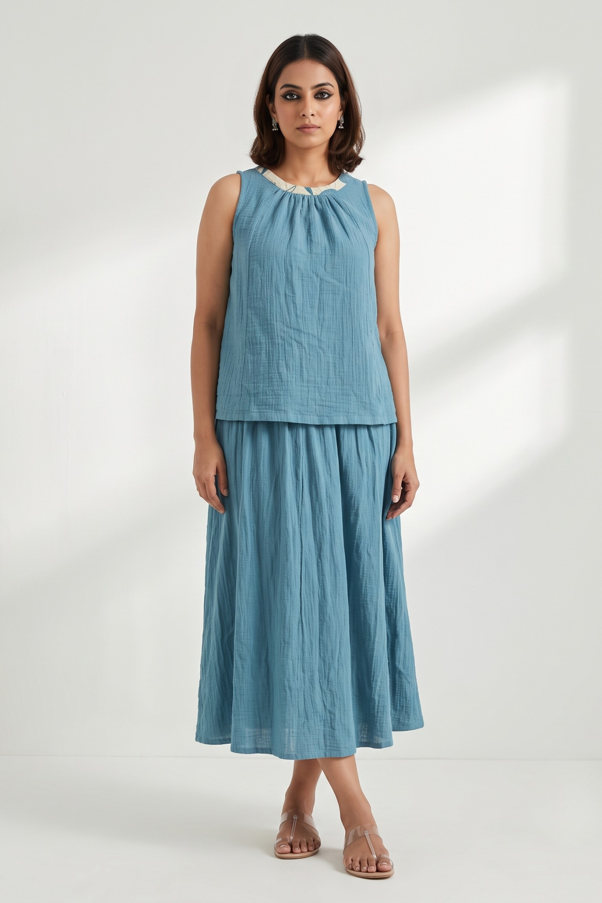 Blue_Crinkled_Bais_Cotton_Skirt