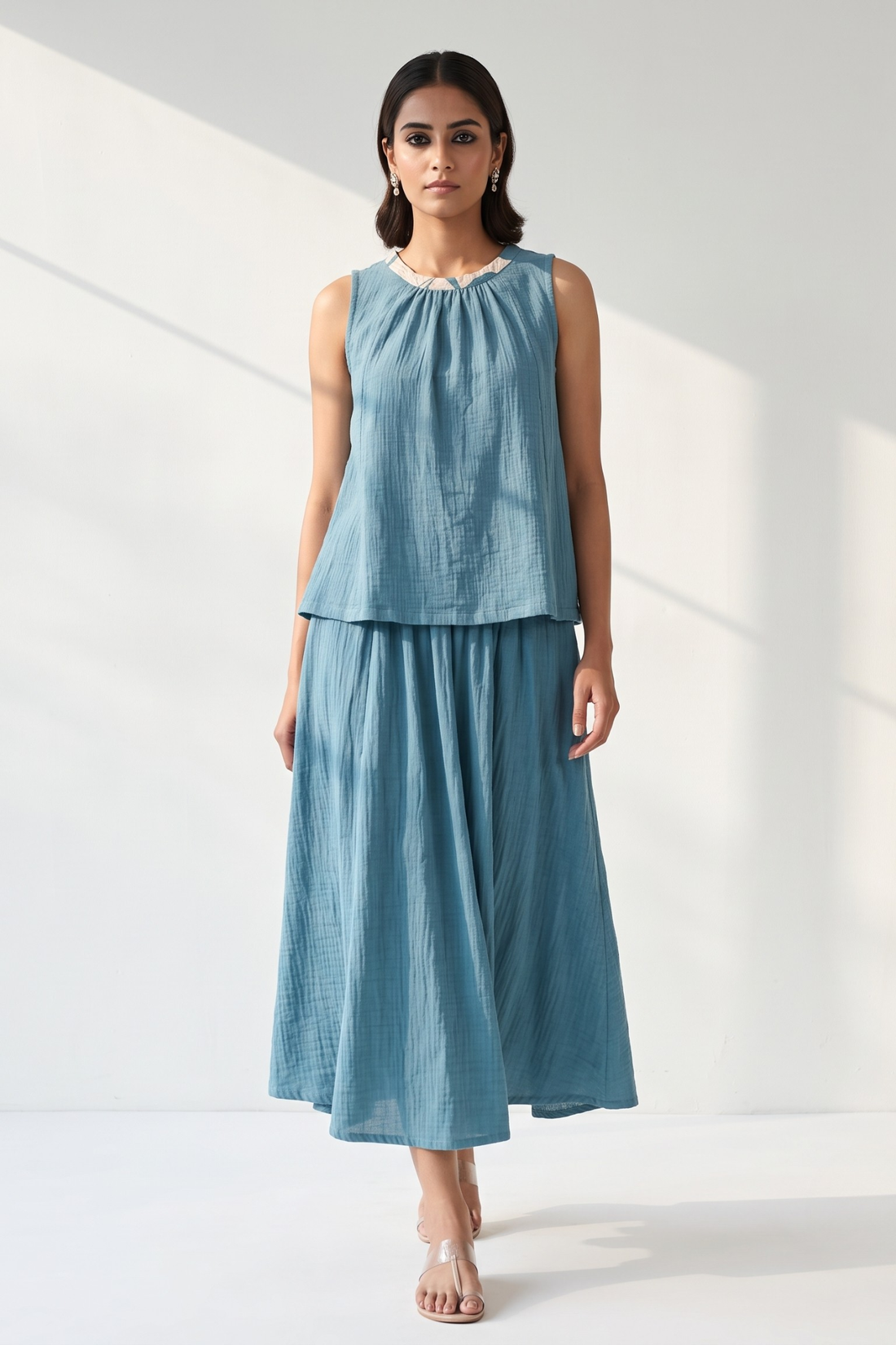 Blue_Crinkled_Bais_Cotton_Skirt