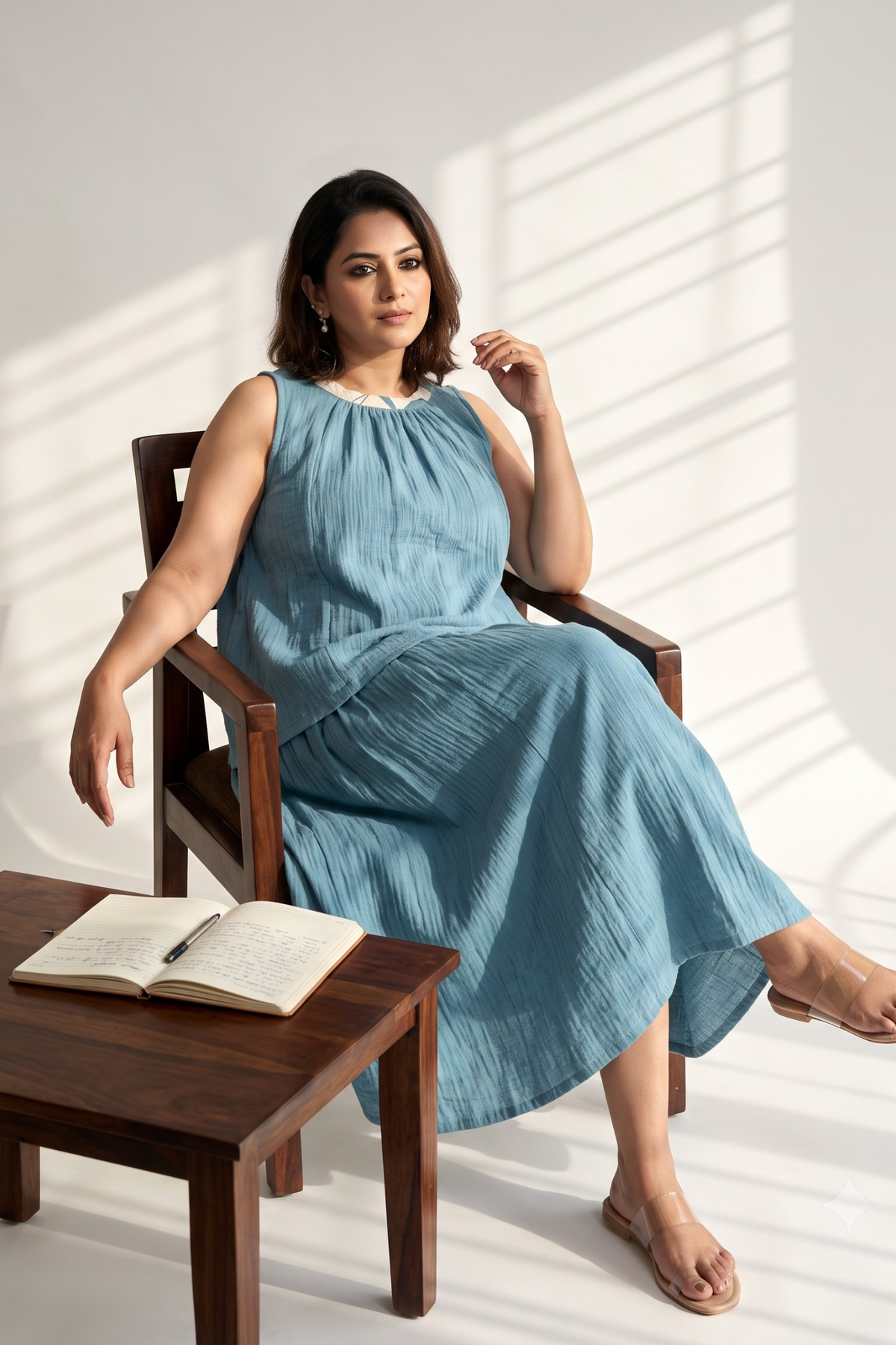 Blue_Crinkled_Bais_Cotton_Skirt
