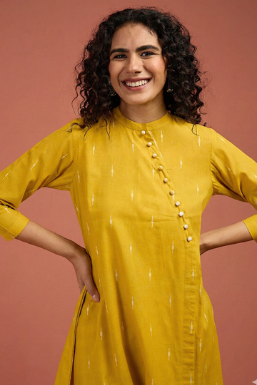 Co-ord Set Sunbeam Triangle Cotton Cross Potli Angrakha Kurta and pants