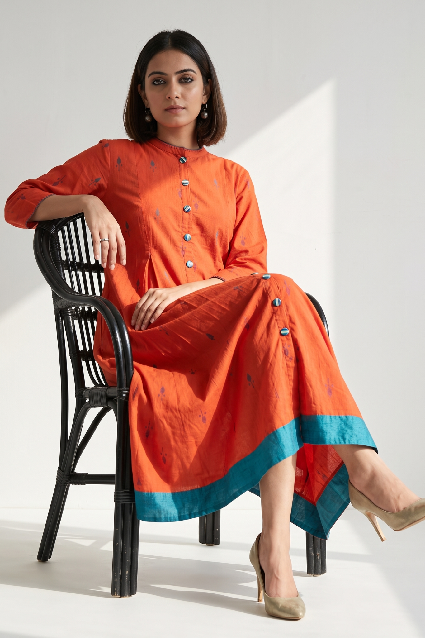 Citrus_Leaf_Butti_Long_Maxi_Button_Cotton_Down_Dress
