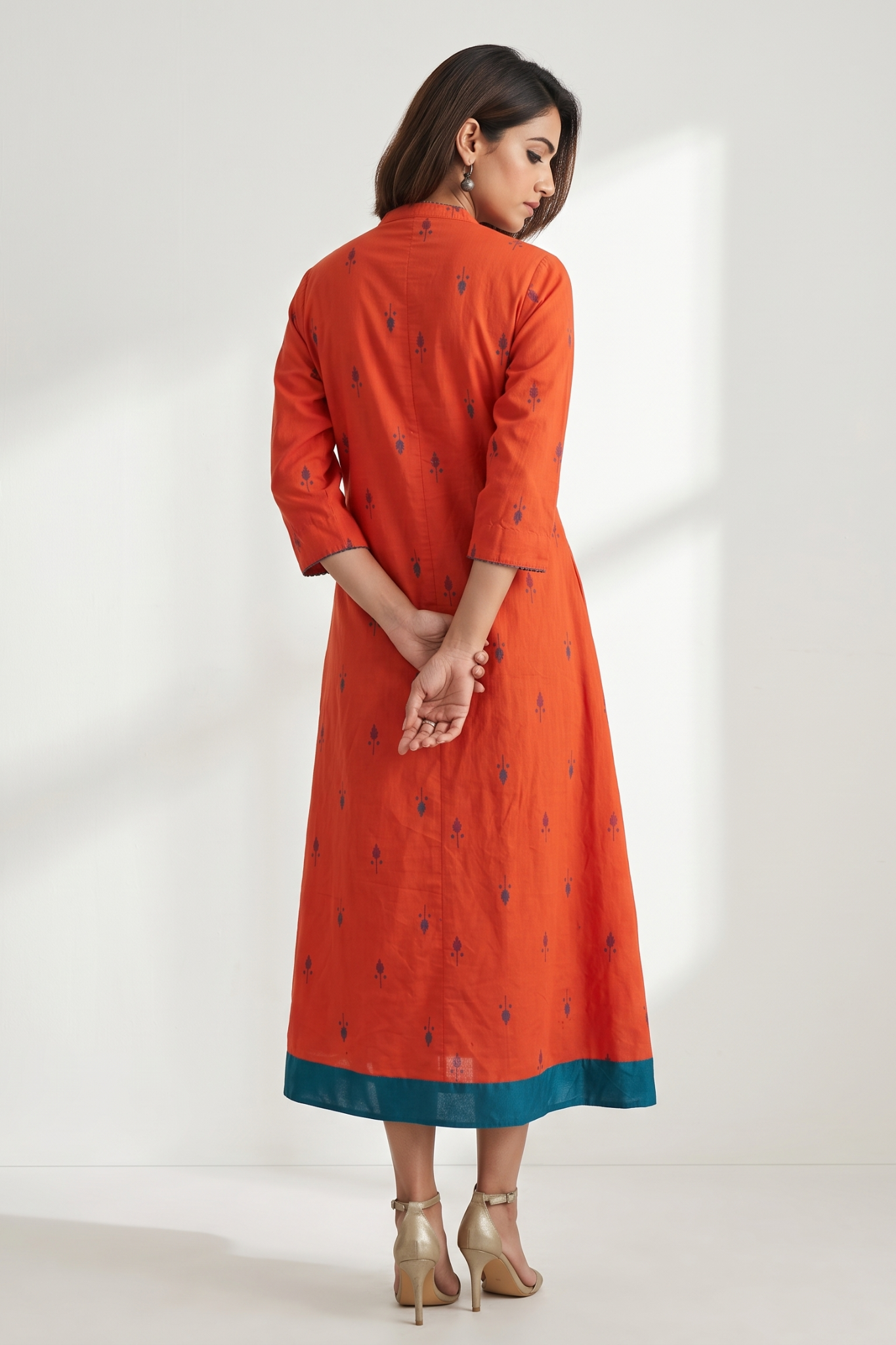 Citrus_Leaf_Butti_Long_Maxi_Button_Cotton_Down_Dress