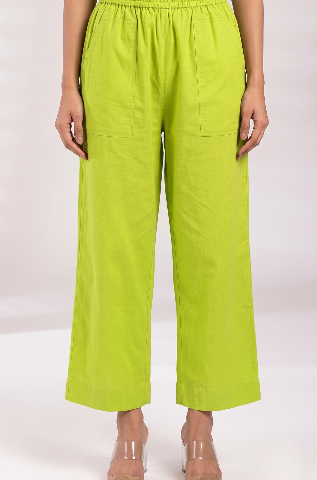 Comfort_fit_pants_-_Lime_Green_Striped_Cotton
