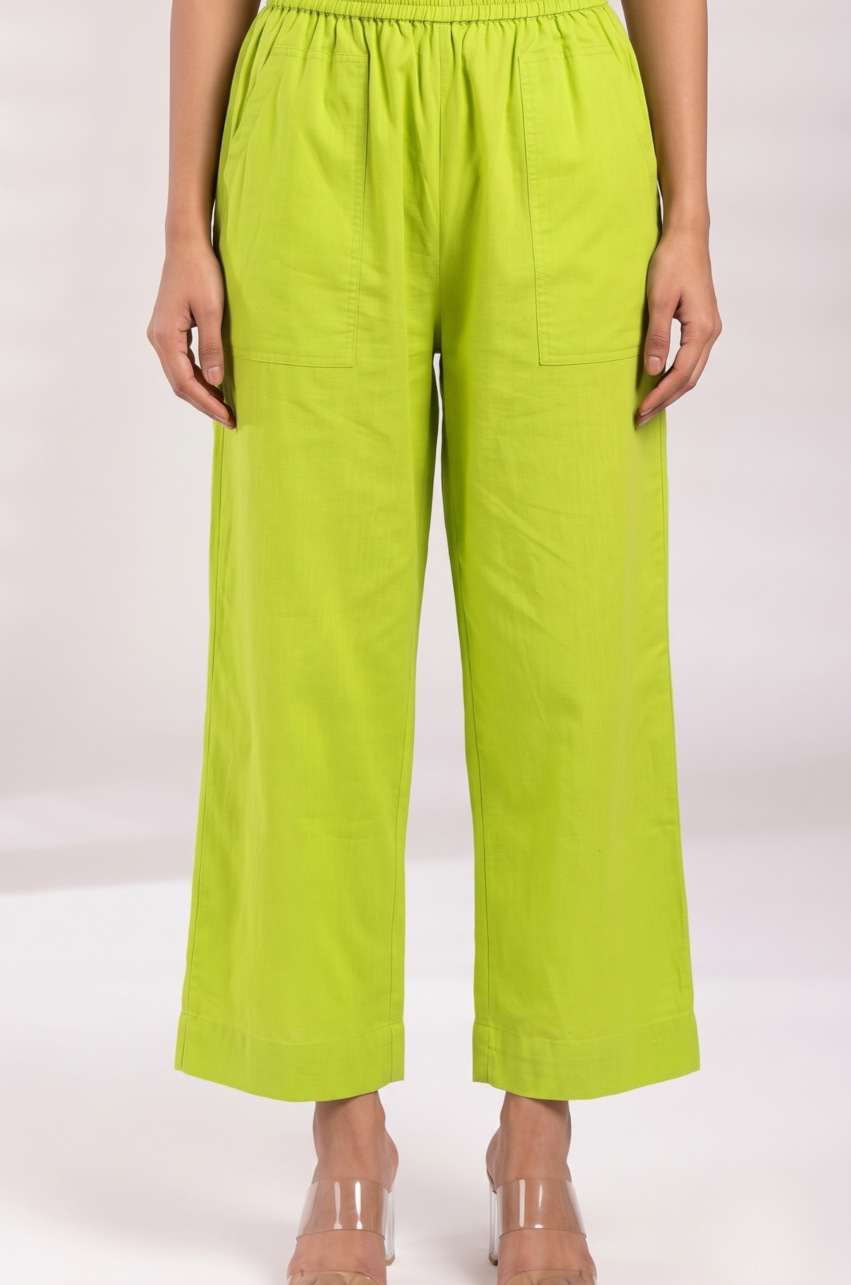 Comfort_fit_pants_-_Lime_Green_Striped_Cotton