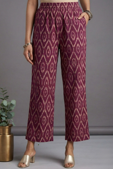 Comfort_fit_pants_-_Plum_Ikat_Cotton