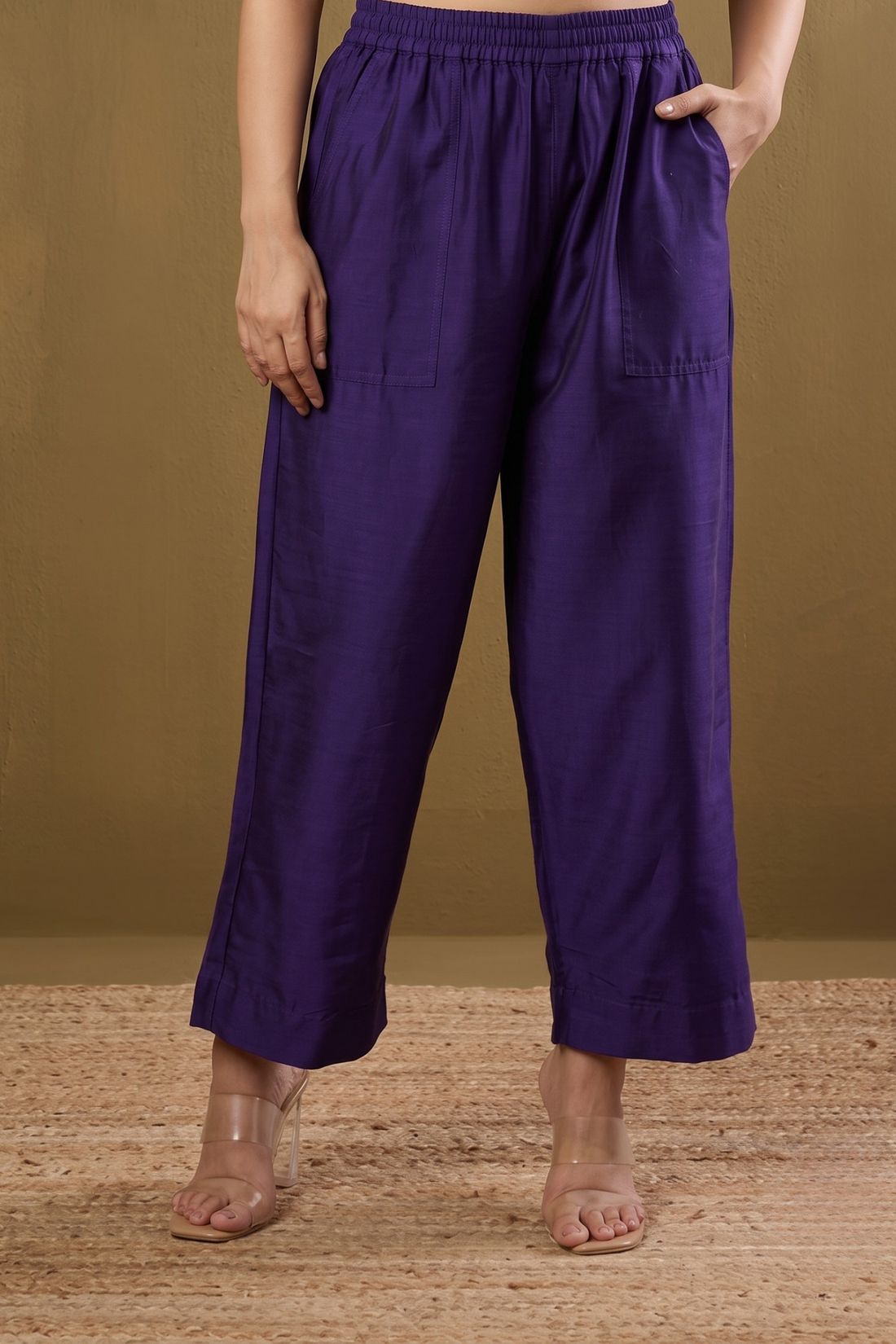 Comfort_fit_pants_-_Purple_Silk_Slub